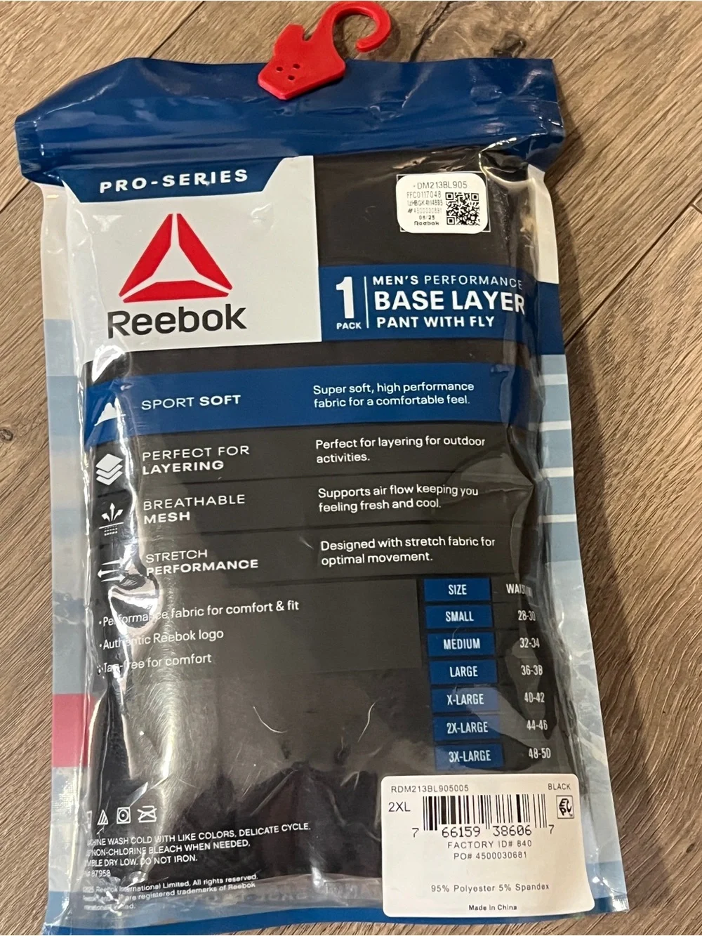 2 Reebok Base Layer Pants With Fly Size 2XL New